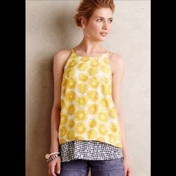Anthropologie Tops - Anthropologie Porridge Lemon Swing Tank Top